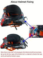 Mochila de gran capacidad 18L Multiusos para senderismo, escalada en montaña, ciclismo todo terreno - Correa ajustable, red para casco incluida, múltiples compartimentos para organización, diseño transpirable con correa de pecho ajustable, incluye silbato - details 7