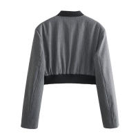 BUNO-novedad de verano, producto, moda para mujer, Chaqueta corta de manga larga con cuello levantado Simple, abrigo, pantalones sueltos, conjunto informal - details 5