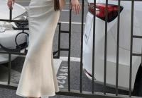 Vestido de noche de gama alta certificado blanco, regalo de cumpleaños elegante de verano para mujer de satén de acetato francés - details 4