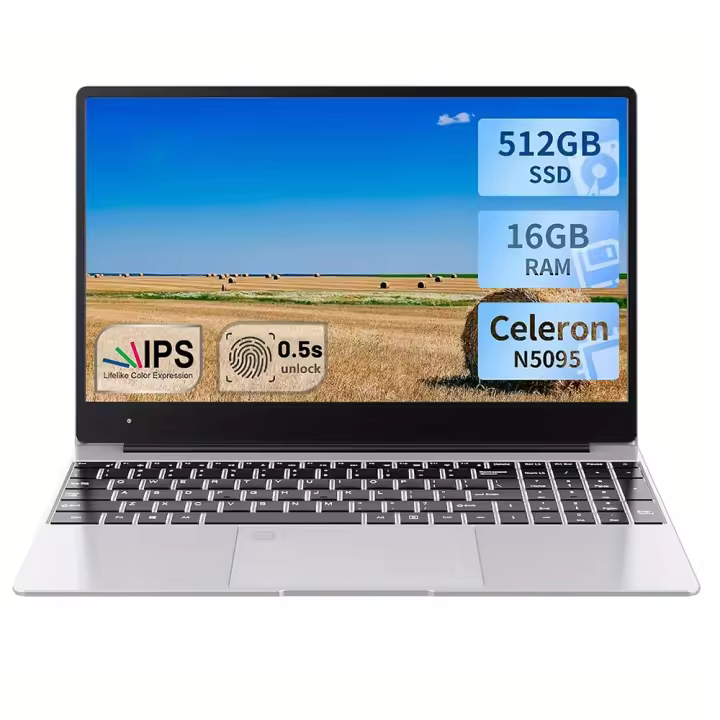 Portátil Windows 11 Pro 17.3 pulgadas, Intel Celeron N5095, 16GB RAM, 512GB Almacenamiento, para Oficina y Estudio - 1