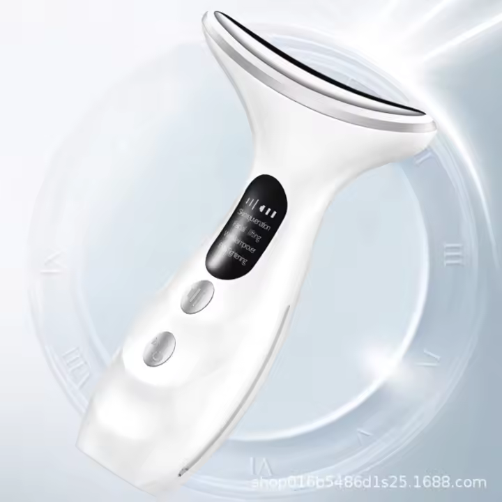 Instrumento de belleza para cuello multifunción con luz en color Instrumento de masaje para cara y cuello - 1