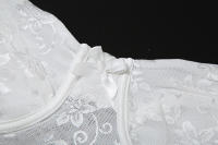 BUNO-Conjunto de 2 piezas de encaje de gato extraño para mujer, camisola de retazos de líneas oscuras con flores de Jacquard y parte inferior de encaje de pierna recta, traje a juego - details 15