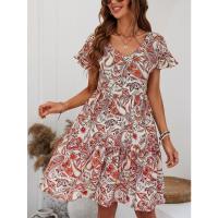 Vestido de verano con cuello en V para mujer, pantalón corto informal, vestidos de manga para mujer - details 4