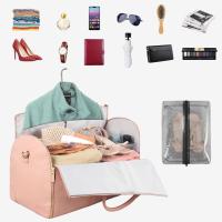 Traje plegable de las mujeres bolsa de viaje multifuncional de gran capacidad de gran PU bolsa de equipaje de mano - details 1