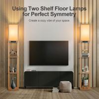 Lámpara de Pie con Carga y Control Remoto Estante de Madera LED Regulable de 4 Temperaturas de Color Incluye Bombilla Ideal para Sala de Estar, Dormitorio, Oficina Decoración Vintage - details 6