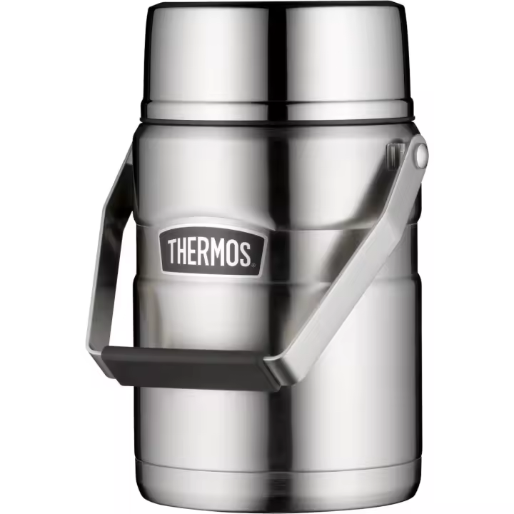 Termos STAINLESS King Food JAR - Termo de acero inoxidable con inserciones y asa, 1,2 l, acero inoxidable, 12 horas de calor/24 h frío, para pasta, sopa, cereales, recipiente térmico para alimentos, - 1