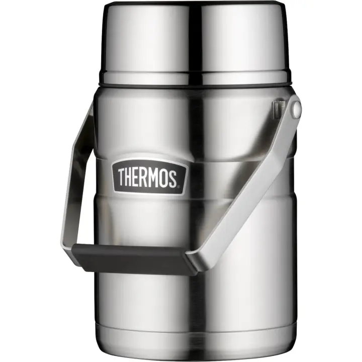 Termos STAINLESS King Food JAR - Termo de acero inoxidable con inserciones y asa, 1,2 l, acero inoxidable, 12 horas de calor/24 h frío, para pasta, sopa, cereales, recipiente térmico para alimentos, - 1