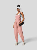 Mono de verano para mujer, cómodo, informal, plisado, adelgazante, pierna - details 4