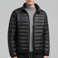 Chaqueta ligera de plumón de pato para hombre, abrigo informal de marca a la moda, relleno de plumón de pato blanco, invierno, 2024, nuevo, 90% - details 9