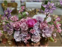 Camino de mesa de rosa púrpura de lujo, telón de fondo de boda, marco de arco de cuerno, arreglo de decoración, soporte de flores para escenario Floral, centro de mesa Ba - details 17
