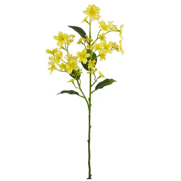 Rama de flor de aceite de tung Artificial de plástico, elegante seda hecha a mano, jazmín de invierno, flor falsa realista, decoración de Hotel y boda - 1
