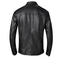 Chaqueta de Cuero Delgada de Moda para Hombres Estampado Personalizado, Abajo de Cremallera, Impresión de Otoño-Invierno - details 0