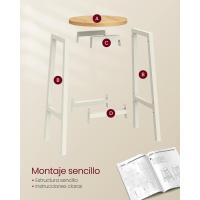 Taburetes de Bar de Metal Montaje Fácil Reposapiés Ideal para Cocina, Sala, Comedor - details 3