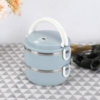 Antorcha portátil con aislamiento térmico de acero inoxidable azul para fideos de arroz, contenedor de alimentos (doble capa) - details 4