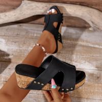 zapatos de zapatilla de tacón de cuña de verano para mujer - details 4