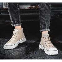 Zapatos de Lona para Hombre de Alta Calidad Estilo Británico Informal, Zapatillas Grises Vulcanizadas, Cómodos Novedad 2025 - details 5