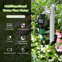 Medidor de flujo de agua Digital, medidor de agua con manguera de 3/4 ", medición de consumo y flujo de agua con conectores rápidos para jardín al aire libre - details 7