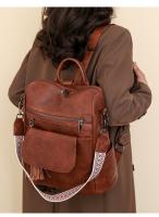 Mochila de cuero de las señoras,Diseño de moda,Bolso de hombro de las señoras,Mochila de viaje,Gran capacidad,Vintage,Bolsa Crossbody - details 2