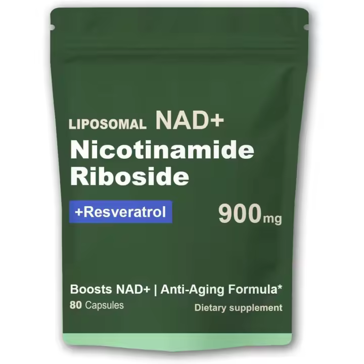 Suplemento liposomal Quackiki con NAD Nicotinamida Riboside Resveratrol 900 MG, potencia NAD+ para la salud celular, antienvejecimiento, - 1