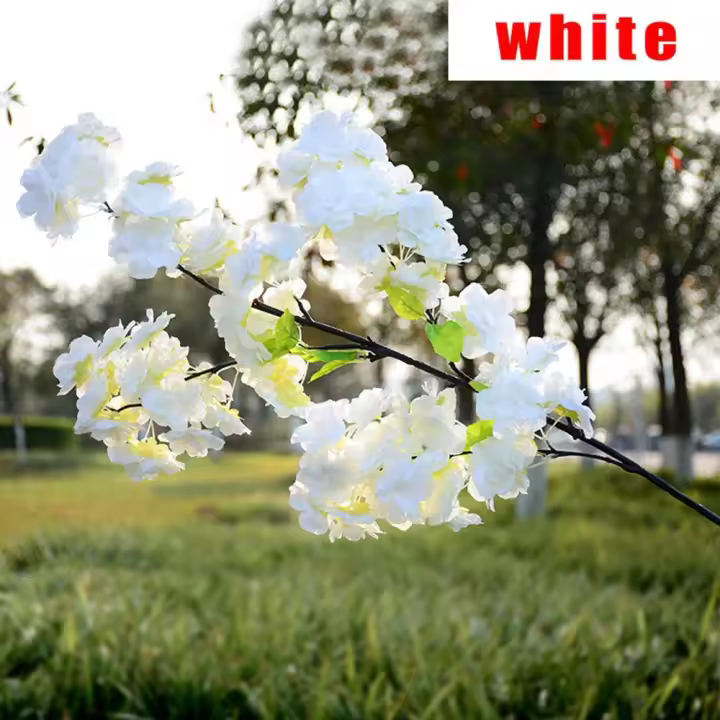 1PC 4 ramas mesa decoración de boda flor falsa flor de cerezo decoración del hogar Artificial Sakura - 1