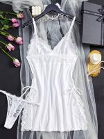Conjunto de camisón y braguita de diseño encantador con tirantes finos y cuello en V, ropa sexy para mujer - details 14