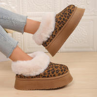 Botas de nieve con estampado de leopardo, engrosadas y de terciopelo para mantener el calor y usar a la moda antideslizante. - details 10