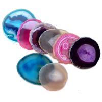 1 Uds. Losa de ágata roja, azul y púrpura de 70-90g, posavasos de cristal Mineral de amatista, borde galvanizado, rebanada de ágata geoda - details 12