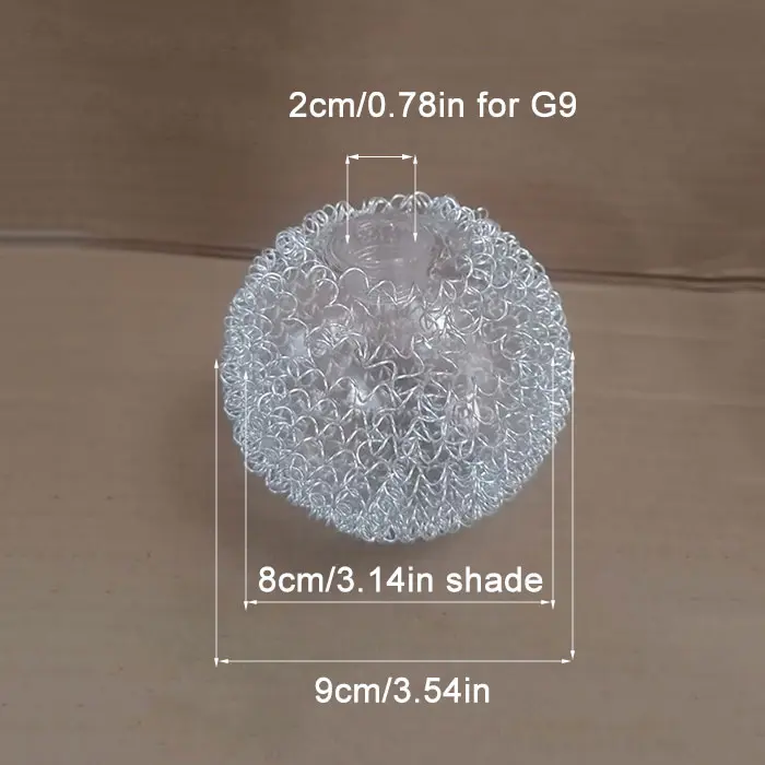 Reemplazo de pantalla de vidrio G9 transparente, globo, alambre de aluminio, Agujero exterior de 20mm, cubierta de bombilla G9 para soporte de enchufe de tornillo de 2cm - 1