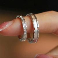 Anillos de pareja y anillos de compromiso, joyería de plata de ley 925 para hombres y mujeres, ajustables, regalos de pareja - details 4