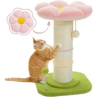 PAWZ Road Poste Rascador de Flores para Gatos, Árbol Pequeño con Poste Súper Grueso [Diámetro = 14 cm], Cama Extraíble para Interior - details 0
