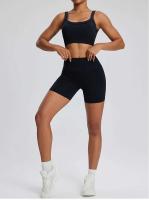 Conjunto deportivo USTADO de 2 UDS Yoga TRE para mujer, sujetador de entrenamiento transpirable Fiess, camiseta corta de manga larga para gimnasio, parte inferior ajustada para acampar - details 46