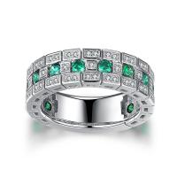 Juego de anillos de plata de ley 925 con cristal de circón para mujer, joyería de Glamour, regalos de compromiso y boda - details 2