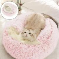 Cama redonda de felpa suave para gato, nido semicerrado redondo, cómodo y cálido, bolsa de dormir para perros pequeños, Invierno - details 5