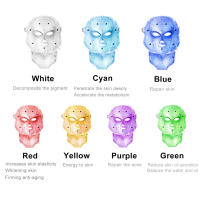 Máscara con Luz Led para Cuidado Facial, Mascarilla para Cara y Cuello, Dispositivo para Terapia Antiacné Blanqueamiento Rejuvenecimiento de la Piel, Máquina de Tratamiento con 7 Colores - details 4