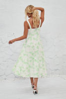 Vestido midi de satén con tirantes finos para mujer, abertura frontal, hueco - details 50