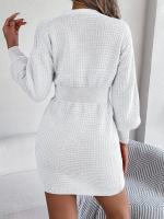 Elegante Vestido de Punto para Mujer Color Sólido, Cuello V, Moda Y2K 2025 - details 11