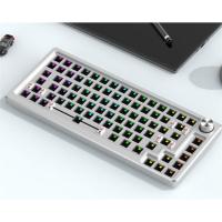 Kit de Teclado mecánico de aluminio de 83 teclas con cable RGB, intercambio en caliente, Metal personalizado, teclados multifunción para juegos, plateado - details 2