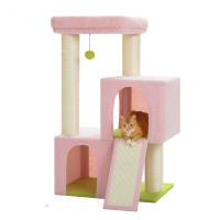 PAWZ Roda Árbol para gatos de varios niveles con poste rascador grueso, dos condominios grandes, torre para gatos de interior, almohadilla rascadora para gatos, casa cama para gatitos, juguetes para gatos - details 12