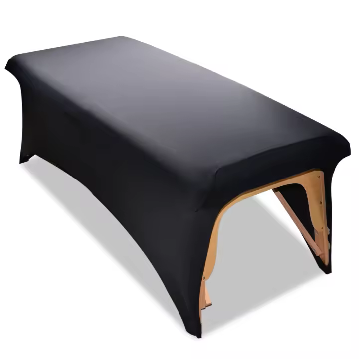 Funda elástica para cama de extensión de pestañas, juego de sábanas protectoras para colchón de pestañas o cama de masaje, color negro, 6 pies - 1