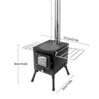 Estufa de leña para acampar al aire libre, calentador de acero inoxidable con leña y ventana para fuego de tienda, chimenea para Patio - details 1