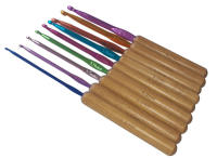 Agujas de Crochet de Mano para Costura Kit de 9 Piezas con Mango de Madera y Agujas de Aluminio para Tejer y Brujar Herramientas de Costura Pelucas y Accesorios - details 1