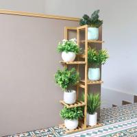 Decoración de Maceta de Bambú: Escalera Vertical para Flores Soporte de Estante para Esquina Exterior Interior Balcón Jardín Salón 40 x 20,2 x 121,9cm - details 10