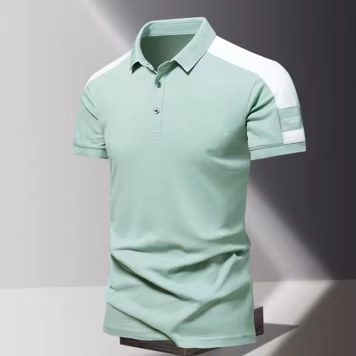 Polos de Verano de Algodón 100% Camiseta de Cuello Elegante para Hombres Manga Corta Alta Calidad - 1