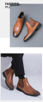 Botas Chelsea con estilo simple clásico conjunto de pies botines casuales de negocios británicos - details 7