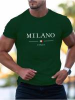 Camiseta holgada deportiva informal de verano para hombre, camiseta de manga corta con cuello redondo y estampado MILANO, cómoda para compras - details 3
