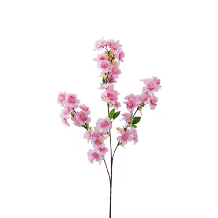 DIY florero decoración tacto Real rama de flor de melocotón Artificial elegante plástico seda flor de cerezo hecho a mano flor falsa decoración de boda - 1
