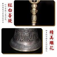 Campana de diamante de Nepal y pilón de tres hebras puntiagudos transparentes hechos a mano, campana de bronce, campana del Dharma taoísta - details 4
