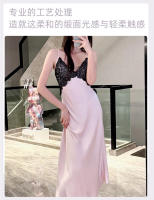 Elegante Vestido de Noche de Seda de Hielo Robe de Dormir de Alta Gama para Mujeres - details 7