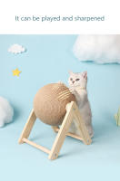 Juguete Para Gatos Rascador De Sisal Y Madera Estable Triangular Durable Juguete De Rotación Para Interiores Con Soporte - details 5