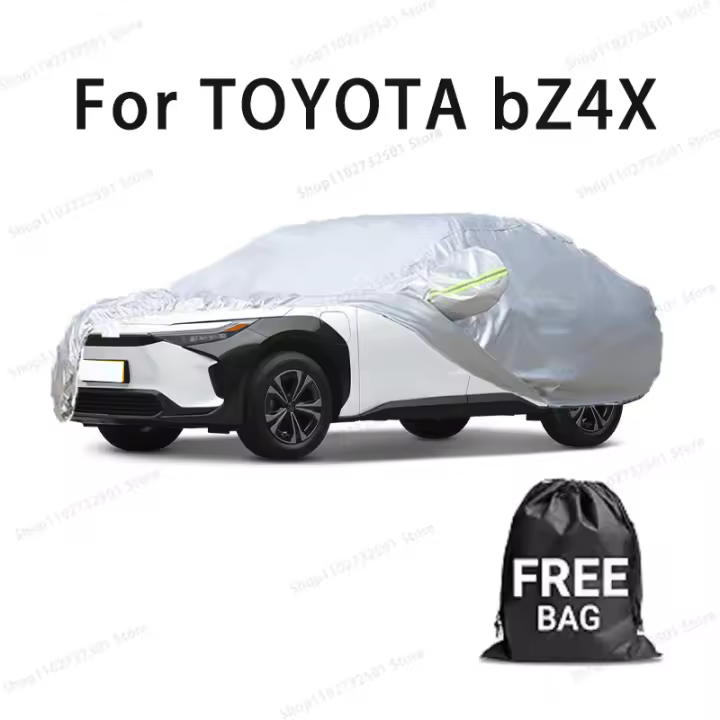 Funda de coche para TOYOTA bZ4X, cubierta completa, impermeable, protección solar, resistente a los arañazos, accesorios para coches, color plateado - 1